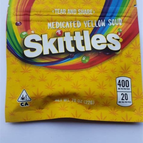 x8 AAA+++ Skittles Yellow Sour 400mg THC - NDD UK