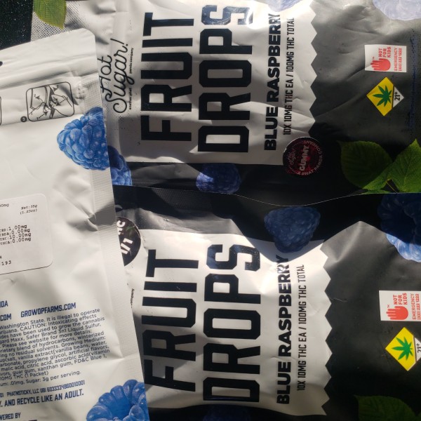 100mg 10pc THC Gummy Fruit Drops "Blue Raspberry"